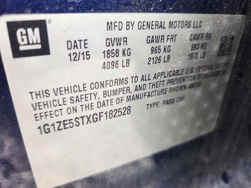73056566 :رقم المزاد ، 1G1ZE5STXGF182528 vin ، 2016 Chevrolet Malibu مزاد بيع