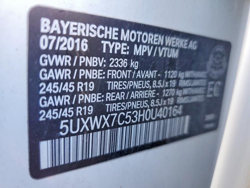 Aukcja sprzedaży 2017 Bmw X3, vin: 5UXWX7C53H0U40164, numer aukcji: 70809276
