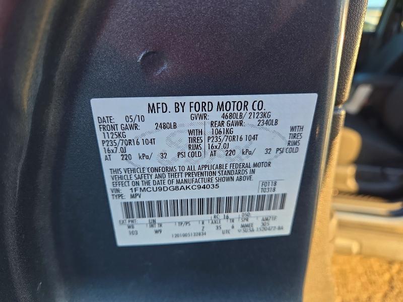 Продаж на аукціоні авто 2010 Ford Escape, vin: 1FMCU9DG8AKC94035, номер лоту: 73933166