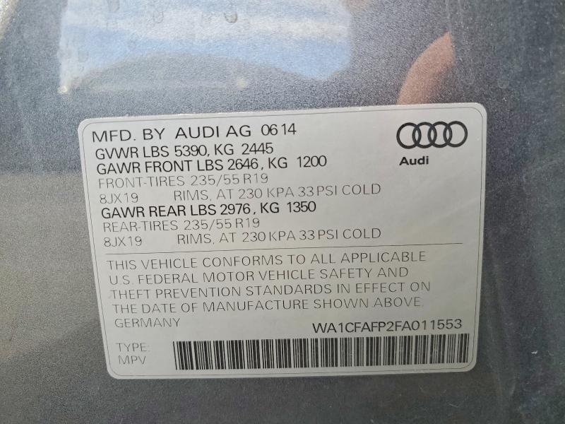 71607756 :رقم المزاد ، WA1CFAFP2FA011553 vin ، 2015 Audi Q5 مزاد بيع
