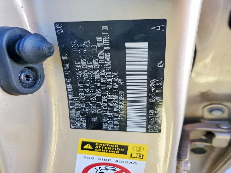 71249206 :رقم المزاد ، 5TDJK3EH8AS009820 vin ، 2010 Toyota Highlander مزاد بيع