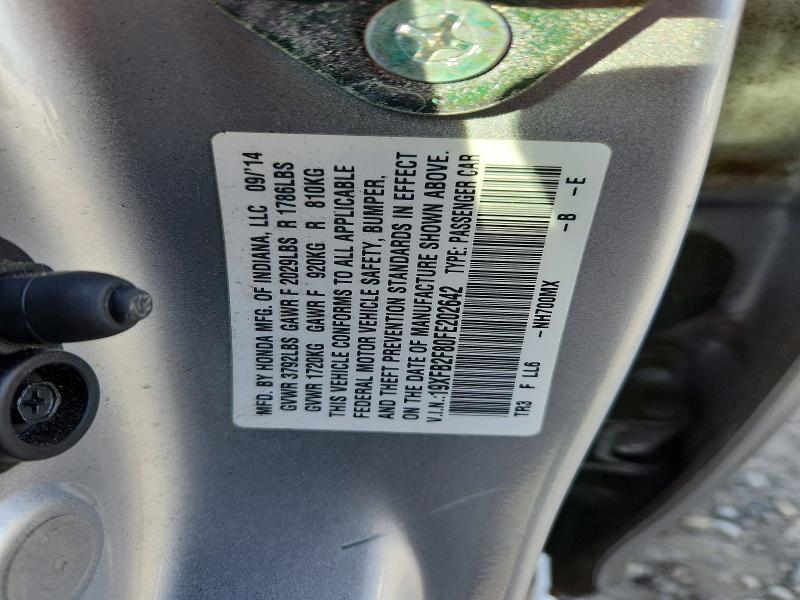 Продажа на аукционе авто 2015 Honda Civic, vin: 19XFB2F80FE202642, номер лота: 71085696