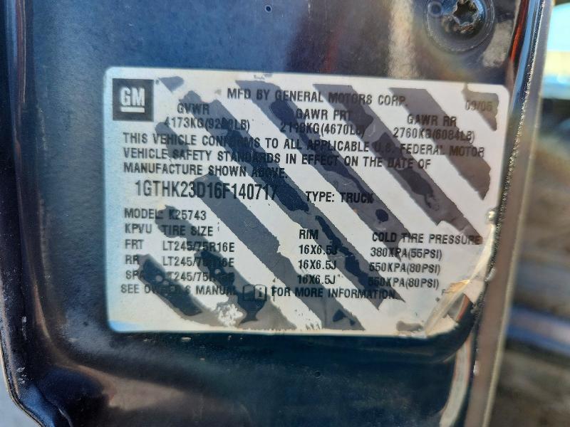 Aukcja sprzedaży 2006 Gmc Sierra, vin: 1GTHK23D16F140717, numer aukcji: 71374366