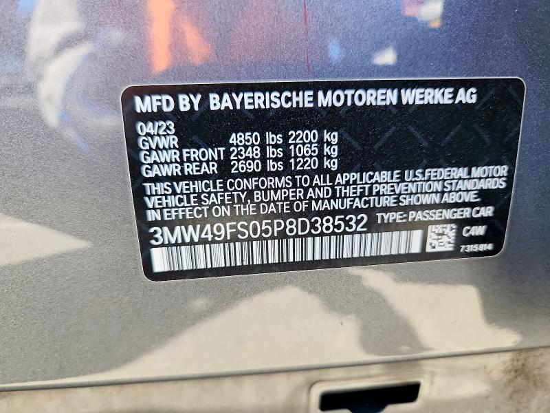 Продаж на аукціоні авто 2023 Bmw M340i, vin: 3MW49FS05P8D38532, номер лоту: 70383276