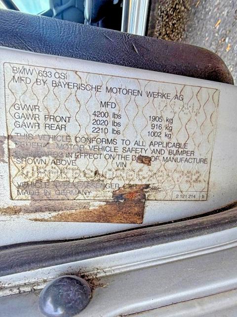 Продаж на аукціоні авто 1984 Bmw 633, vin: WBAEB8403E6996792, номер лоту: 71683556