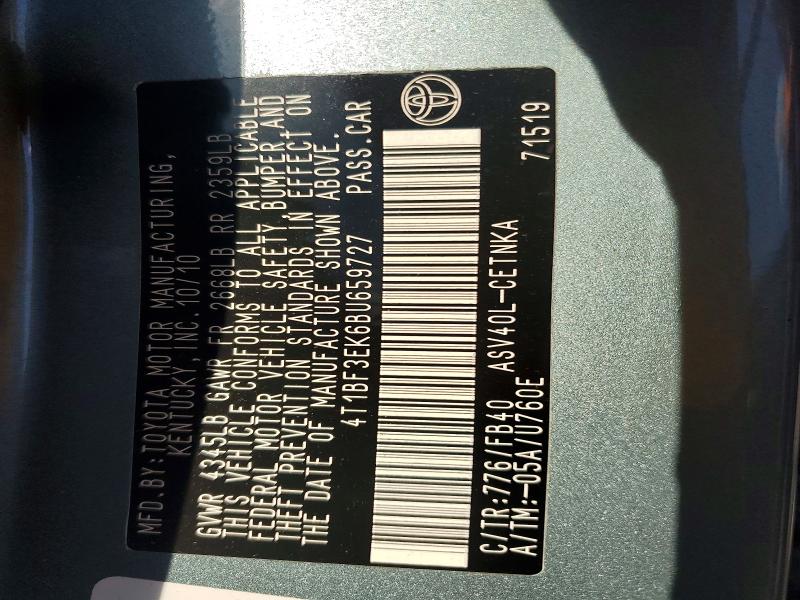 Aukcja sprzedaży 2011 Toyota Camry, vin: 4T1BF3EK6BU659727, numer aukcji: 71572256