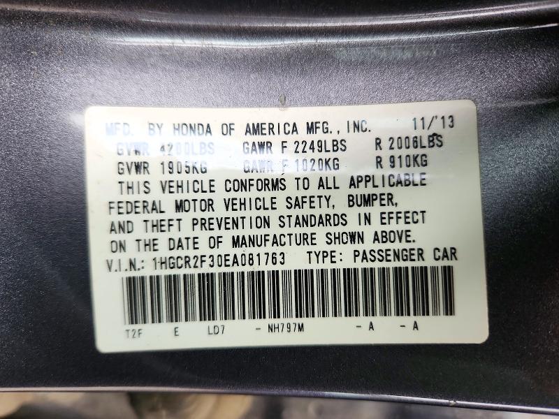 Aukcja sprzedaży 2014 Honda Accord, vin: 1HGCR2F30EA081763, numer aukcji: 72343746