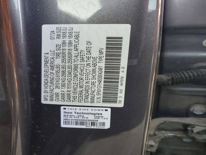 Продажа на аукционе авто 2025 Honda Pilot, vin: 5FNYG1H48SB042481, номер лота: 65410576