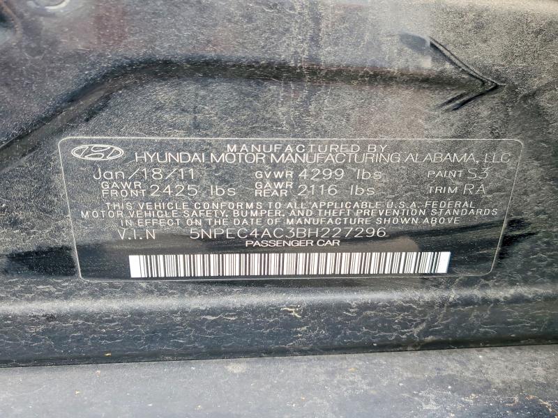 71204446 :رقم المزاد ، 5NPEC4AC3BH227296 vin ، 2011 Hyundai Sonata مزاد بيع