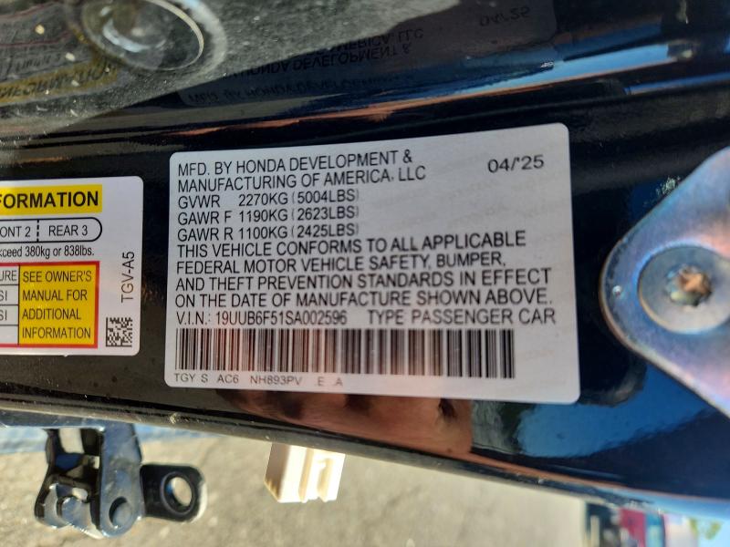 71512456 :رقم المزاد ، 19UUB6F51SA002596 vin ، 2025 Acura Tlx مزاد بيع