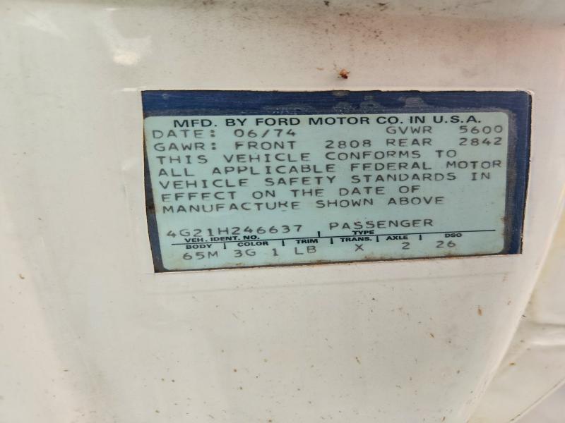 Продаж на аукціоні авто 1974 Ford Gran Tor, vin: 4G21H246637, номер лоту: 71738946