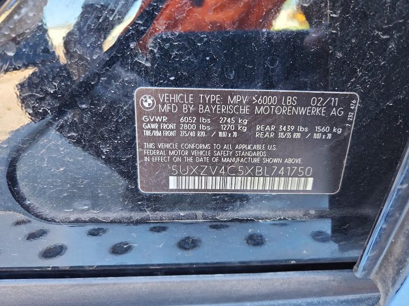 71599456 :رقم المزاد ، 5UXZV4C5XBL741750 vin ، 2011 Bmw X5 مزاد بيع