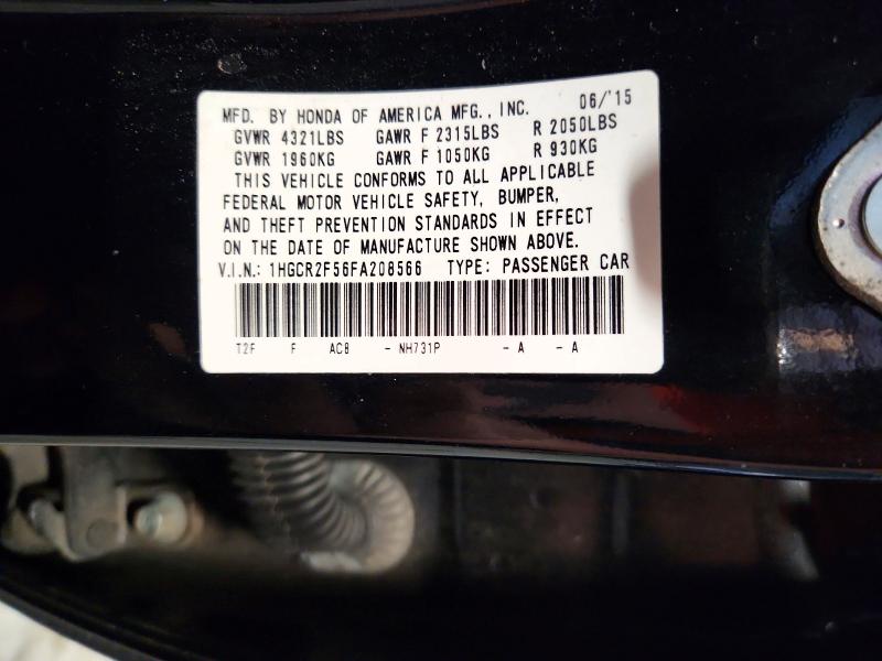 Aukcja sprzedaży 2015 Honda Accord, vin: 1HGCR2F56FA208566, numer aukcji: 72513876