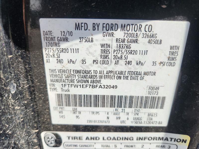 Продаж на аукціоні авто 2011 Ford F150, vin: 1FTFW1EF7BFA32049, номер лоту: 72571896