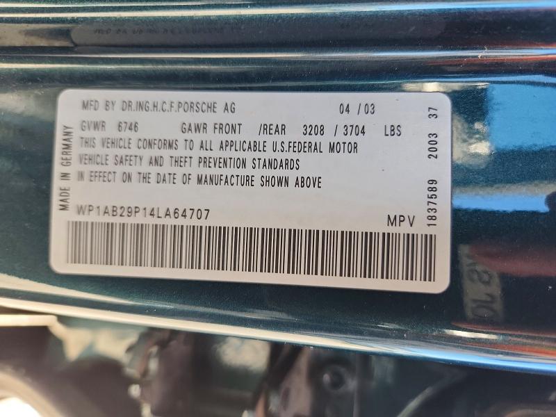 Продажа на аукционе авто 2004 Porsche Cayenne, vin: WP1AB29P14LA64707, номер лота: 71011816