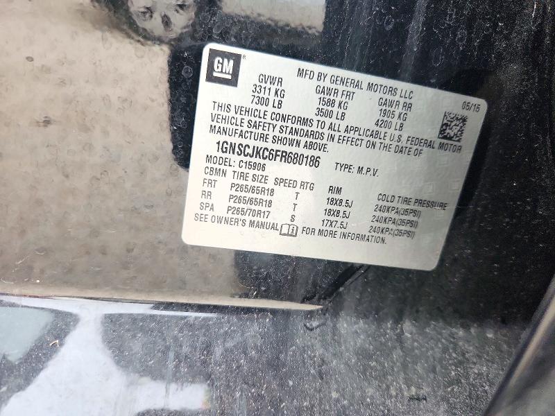 Aukcja sprzedaży 2015 Chevrolet Suburban, vin: 1GNSCJKC6FR680186, numer aukcji: 71309176