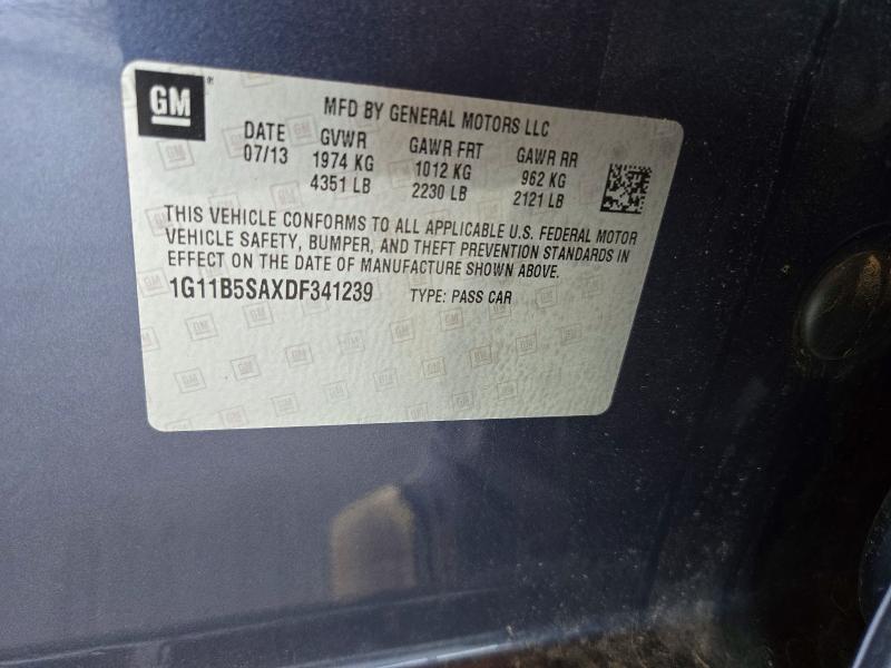 Продажа на аукционе авто 2013 Chevrolet Malibu, vin: 1G11B5SAXDF341239, номер лота: 71982786