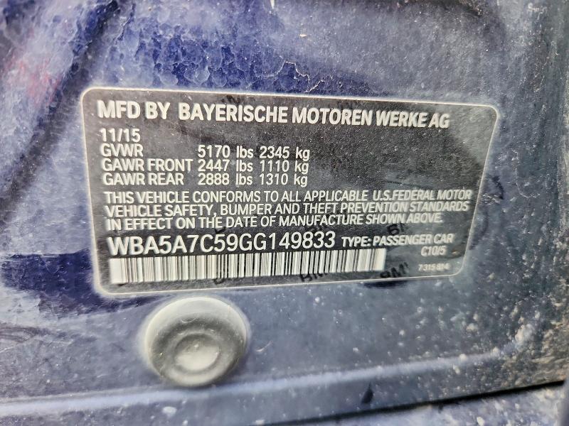 Aukcja sprzedaży 2016 Bmw 528, vin: WBA5A7C59GG149833, numer aukcji: 71426896