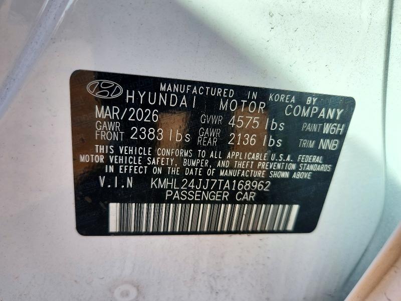 Aukcja sprzedaży 2026 Hyundai Sonata Hybrid, vin: KMHL24JJ7TA168962, numer aukcji: 72231766