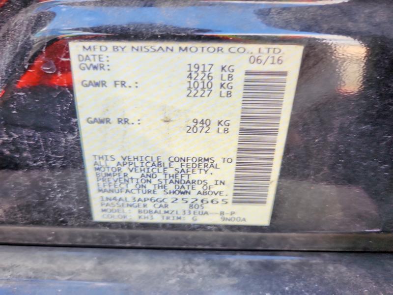 2016 Nissan Altima მანქანა იყიდება აუქციონზე, vin: 1N4AL3AP2GC171548, აუქციონის ნომერი: 70780056