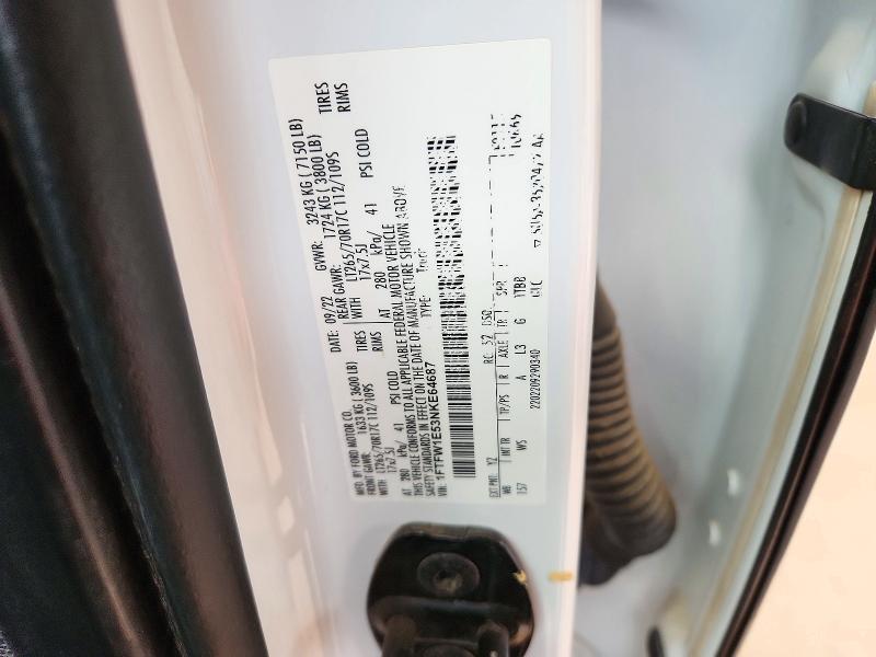 2022 Ford F150 მანქანა იყიდება აუქციონზე, vin: 1FTFW1E53NKE64687, აუქციონის ნომერი: 73522486