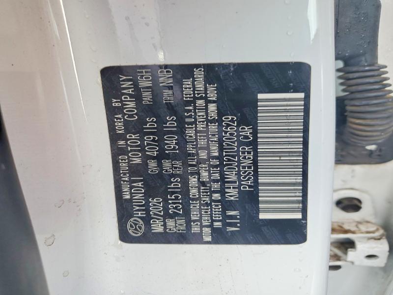 2026 Hyundai Elantra Hybrid მანქანა იყიდება აუქციონზე, vin: KMHLM4DJ2TU205629, აუქციონის ნომერი: 71635456