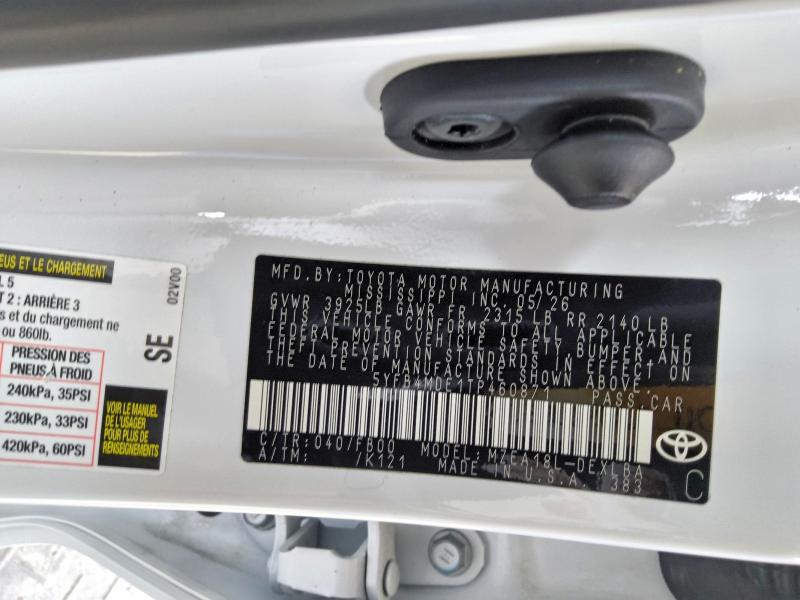 Продаж на аукціоні авто 2026 Toyota Corolla, vin: 5YFB4MDE1TP460871, номер лоту: 69693306