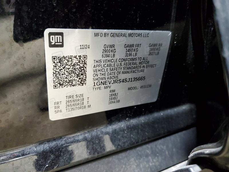 70806476 :رقم المزاد ، 1GNEVJRS4SJ135665 vin ، 2025 Chevrolet Traverse مزاد بيع