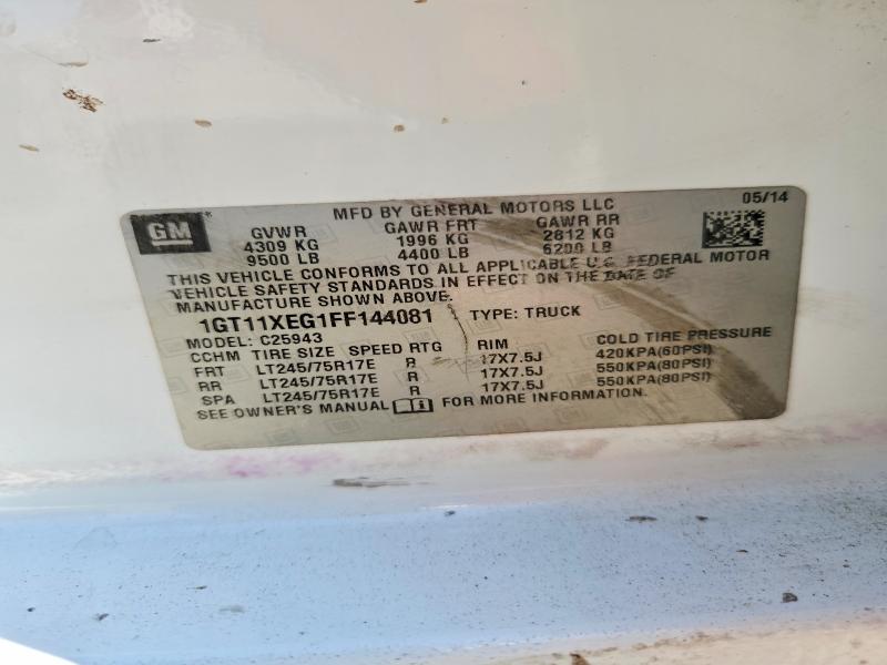 Auction sale of the 2015 Gmc Sierra, vin: 1GT11XEG1FF144081, lot number: 71592796