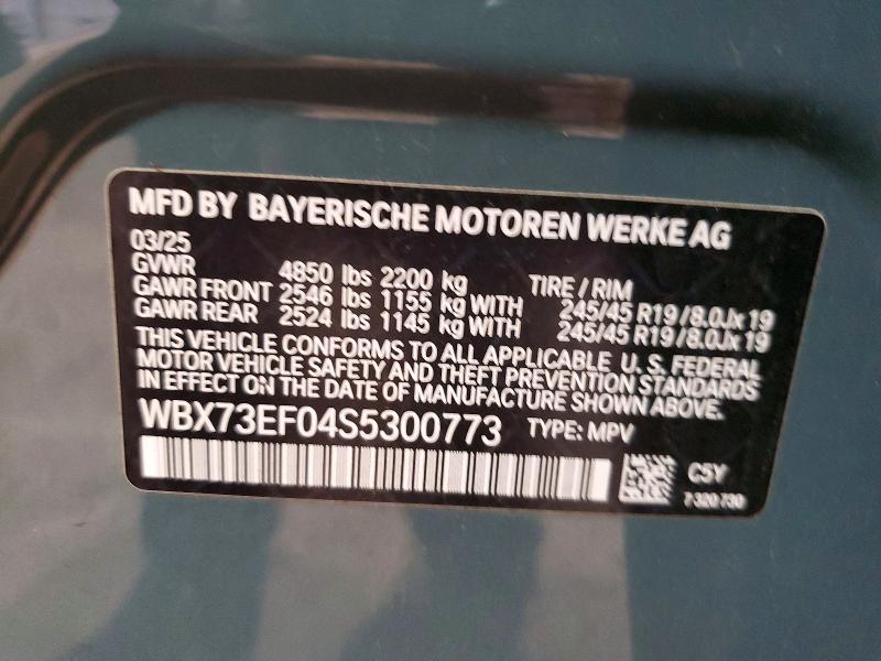 Aukcja sprzedaży 2025 Bmw X1, vin: WBX73EF04S5300773, numer aukcji: 70273356