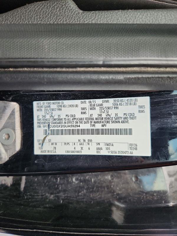 Продаж на аукціоні авто 2016 Ford Escape, vin: 1FMCU0GX2GUA59294, номер лоту: 71364496