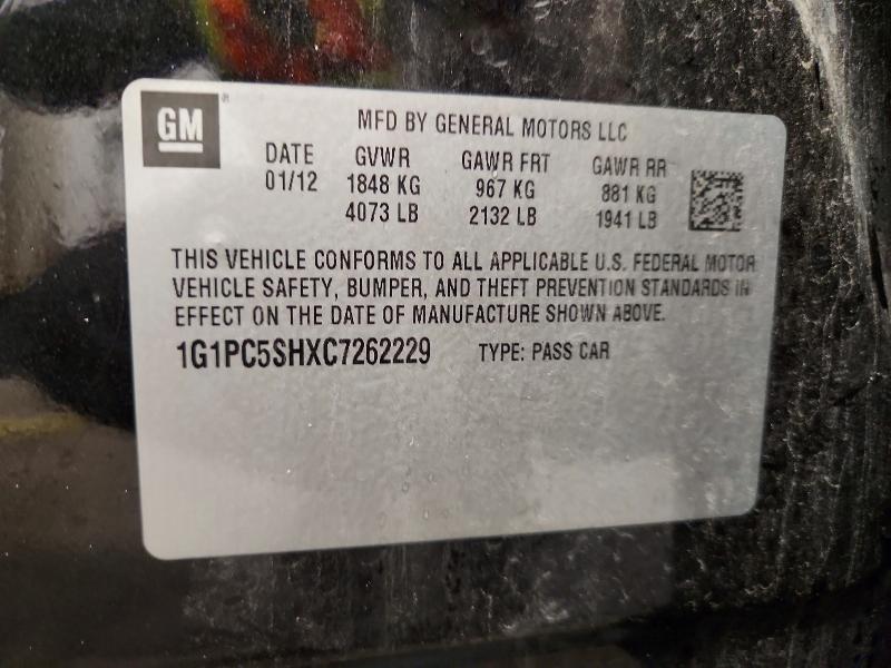 Продажа на аукционе авто 2012 Chevrolet Cruze, vin: 1G1PC5SHXC7262229, номер лота: 71215656