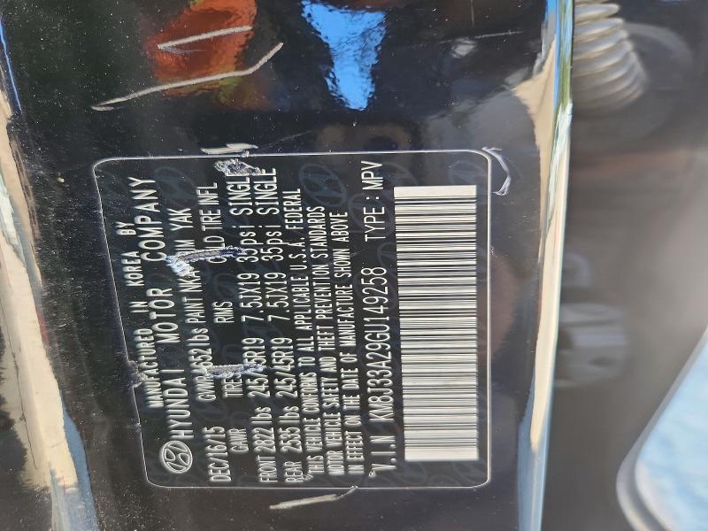 2016 Hyundai Tucson მანქანა იყიდება აუქციონზე, vin: KM8J33A29GU149258, აუქციონის ნომერი: 71656916