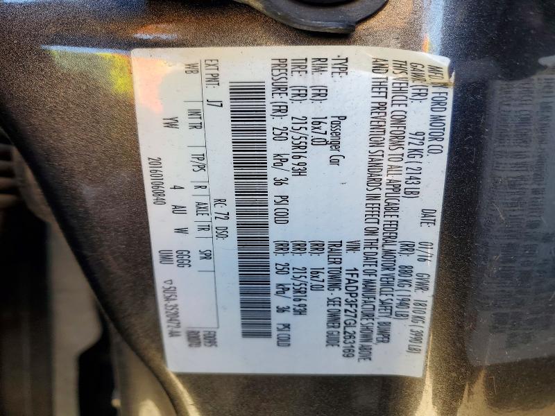 2016 Ford Focus მანქანა იყიდება აუქციონზე, vin: 1FADP3F27GL263169, აუქციონის ნომერი: 72641606