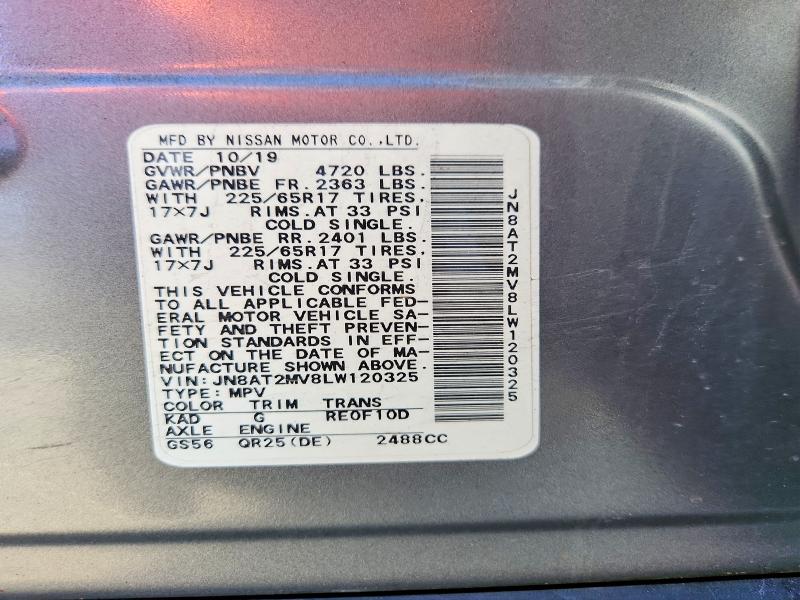 Продаж на аукціоні авто 2020 Nissan Rogue, vin: JN8AT2MV8LW120325, номер лоту: 71885496