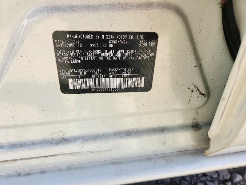 Aukcja sprzedaży 2011 Nissan Leaf, vin: JN1AZ0CP5BT008019, numer aukcji: 72106006