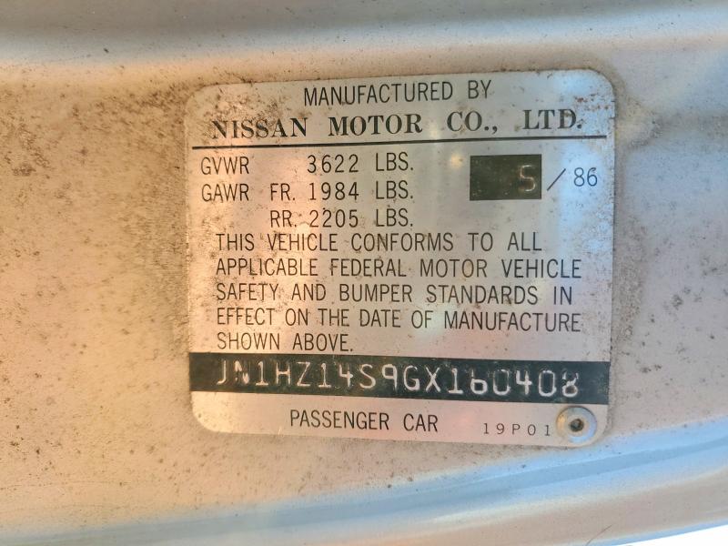 Продажа на аукционе авто 1986 Nissan 300zx, vin: JN1HZ14S9GX160408, номер лота: 71068956