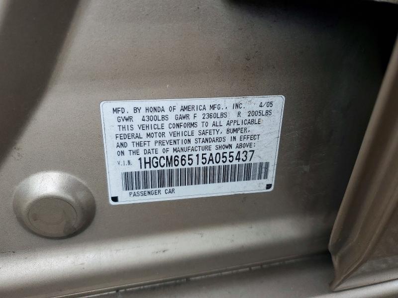 Продаж на аукціоні авто 2005 Honda Accord, vin: 1HGCM66515A055437, номер лоту: 71588606