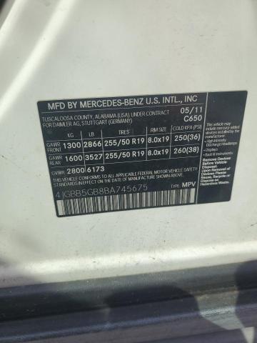 Aukcja sprzedaży 2011 Mercedes-benz Ml, vin: 4JGBB5GB8BA745675, numer aukcji: 72551106