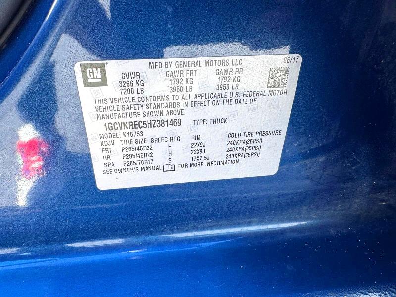 72349386 :رقم المزاد ، 1GCVKREC5HZ381469 vin ، 2017 Chevrolet Silverado مزاد بيع