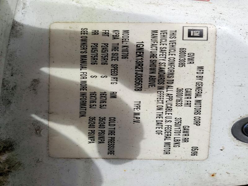 Auction sale of the 1996 Chevrolet Tahoe, vin: 1GNEK13R2TJ385678, lot number: 69902306