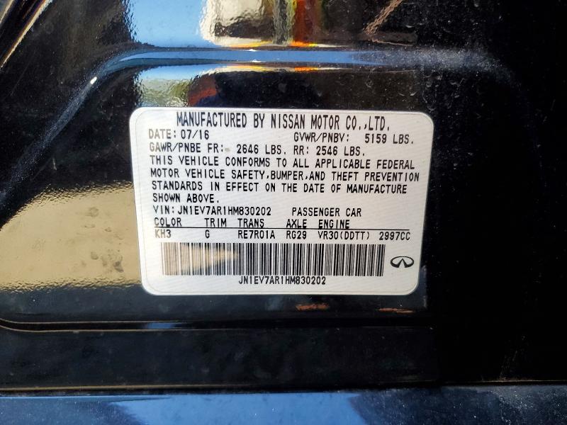 70683126 :رقم المزاد ، JN1EV7AR1HM830202 vin ، 2017 Infiniti Q50 مزاد بيع