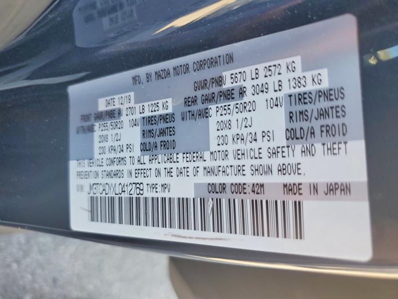 Продажа на аукционе авто 2020 Mazda Cx-9, vin: JM3TCADYXL0412769, номер лота: 71669836