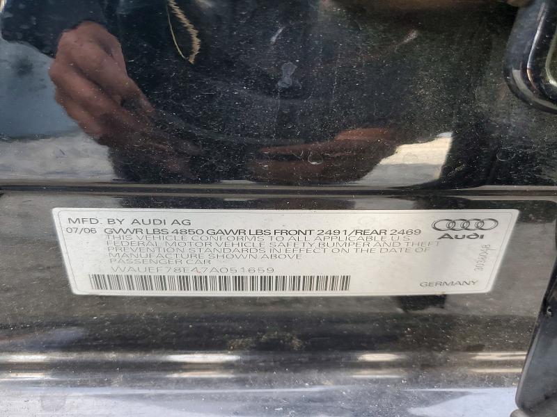 Aukcja sprzedaży 2007 Audi A4, vin: WAUEF78E47A051659, numer aukcji: 71677626