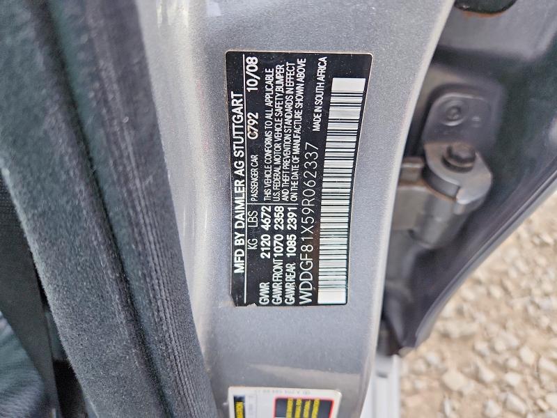Продажа на аукционе авто 2009 Mercedes-benz C, vin: WDDGF81X59R062337, номер лота: 69150176