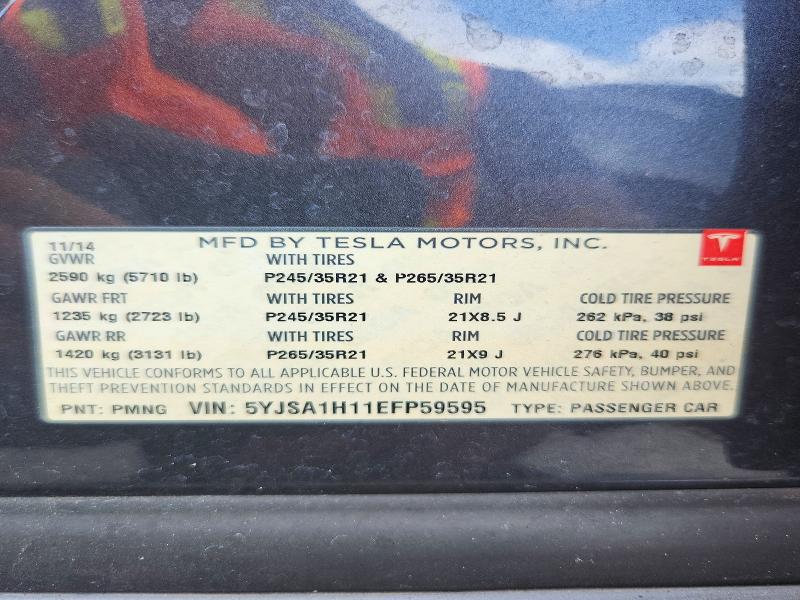 Aukcja sprzedaży 2014 Tesla Model S, vin: 5YJSA1H11EFP59595, numer aukcji: 72501886