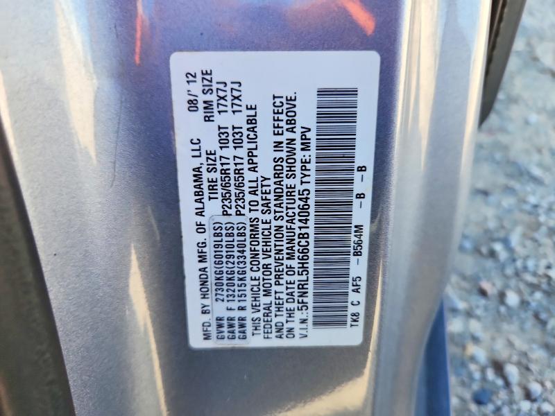 Aukcja sprzedaży 2012 Honda Odyssey, vin: 5FNRL5H66CB140645, numer aukcji: 71270296