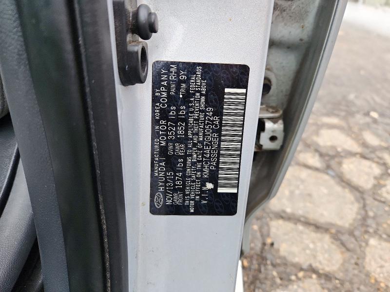 2016 Hyundai Accent მანქანა იყიდება აუქციონზე, vin: KMHCT4AE7GU057249, აუქციონის ნომერი: 72665876