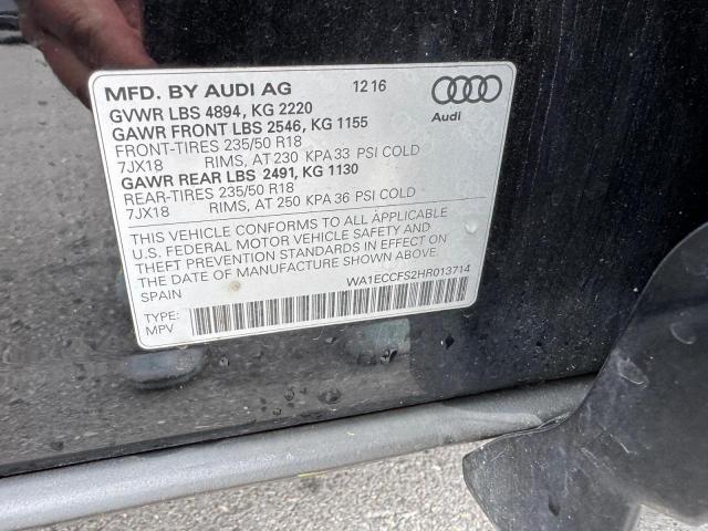 Aukcja sprzedaży 2017 Audi Q3, vin: WA1ECCFS2HR013714, numer aukcji: 71627806