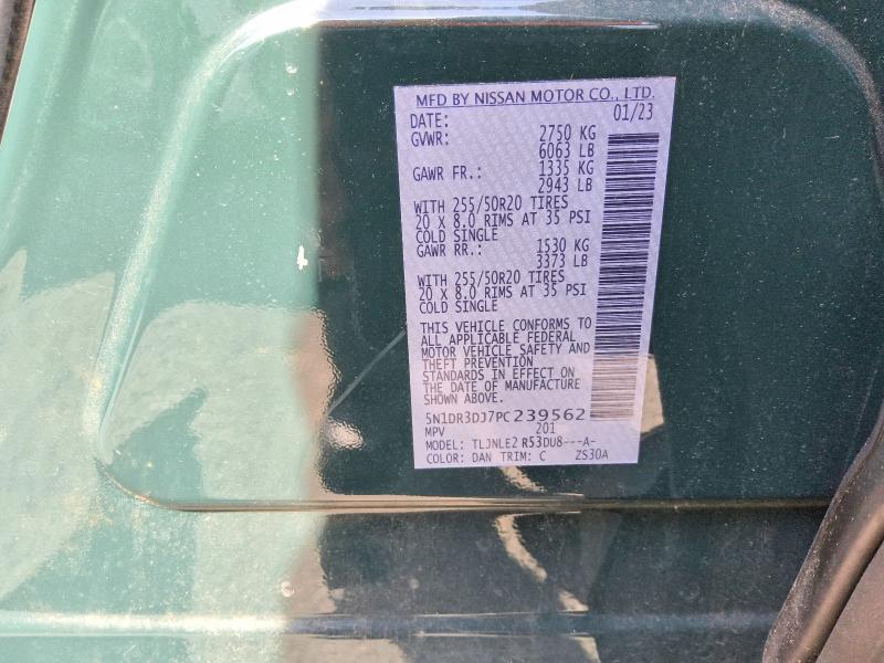 2023 Nissan Pathfinder მანქანა იყიდება აუქციონზე, vin: 5N1DR3DJ7PC239562, აუქციონის ნომერი: 70615996